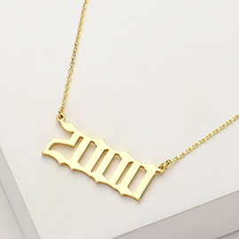 Gold Dipped 2000 Birth Year Plate Pendant Necklace