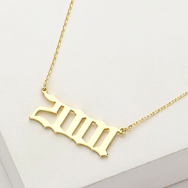Gold Dipped 2001 Birth Year Plate Pendant Necklace