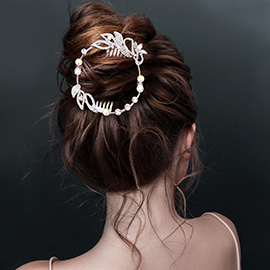 2PCS - Rhinestone Leaf Magnetic Hair Combs