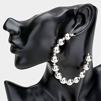 Metal Ball Hoop Earrings