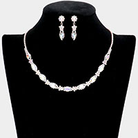 Marquise Stone Accented Rhinestone Necklace