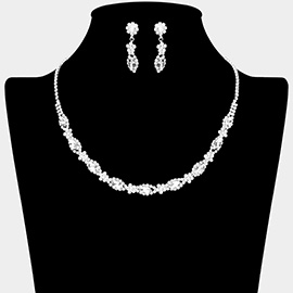 Marquise Stone Accented Rhinestone Necklace