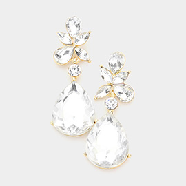 Teardrop Stone Dangle Evening Earrings