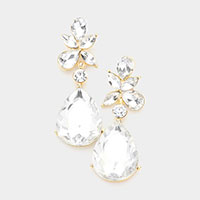 Teardrop Stone Dangle Evening Earrings