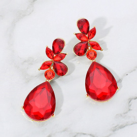 Teardrop Stone Dangle Evening Earrings