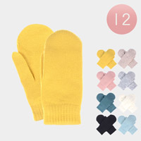 12Pairs - Chenille Lined Mitten Gloves