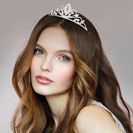 Marquise Accented Rhinestone Princess Tiara