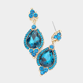 Teardrop Centered Dangle Evening Earrings