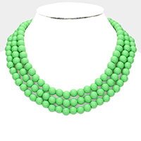 Triple Layered Wood Necklace