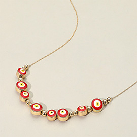 Evil Eye Metal Ball Necklace