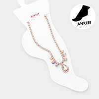 Teardrop Stone Accented Evening Anklet