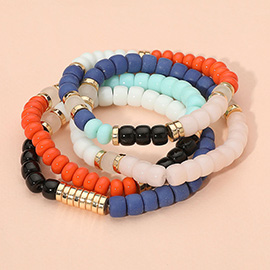 4PCS - Resin Beaded Stretch Bracelets