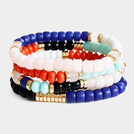 4PCS - Resin Beaded Stretch Bracelets