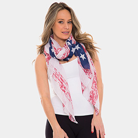 American USA Flag Oblong Scarf
