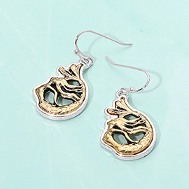 Metal Mermaid Dangle Earrings