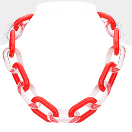 Resin Open Oval Link Necklace