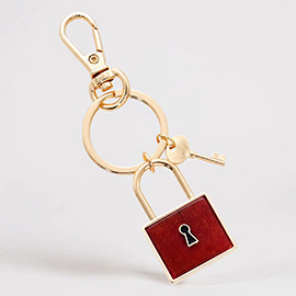 Semi Precious Lock Keychain / Bag Charm