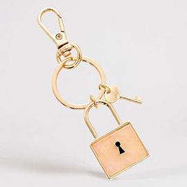 Semi Precious Lock Keychain / Bag Charm