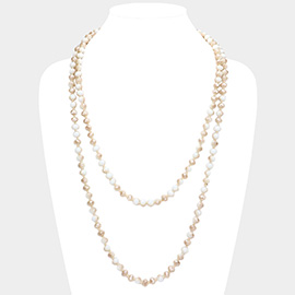 Faceted Beaded Wrap Around Long Necklace