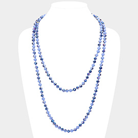 Faceted Beaded Wrap Around Long Necklace