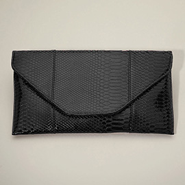Snake Skin Patterned Envelope Clutch / Shoulder Bag