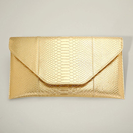 Snake Skin Patterned Envelope Clutch / Shoulder Bag