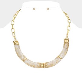 Glittered Lucite Resin Necklace