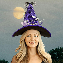 Spider Web Halloween Witch Hat