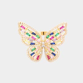 CZ Stone Embellished Butterfly Stretch Ring