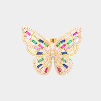 CZ Stone Embellished Butterfly Ring