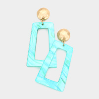 Acetate Open Rectangle Dangle Earrings