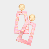 Acetate Open Rectangle Dangle Earrings