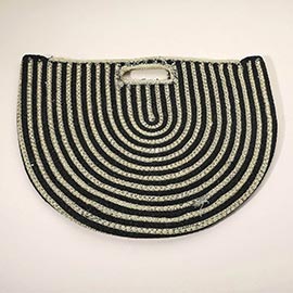 Round Stripped Knitted Woven Tote Bag