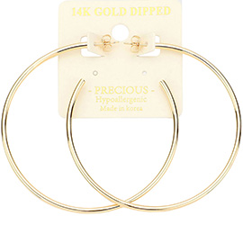 14K Gold Dipped Metal Hoop Earrings