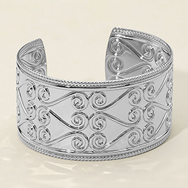 Abstract Pattern Metal Cuff Bracelet