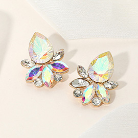 Teardrop Stone Accented Marquise Stone Embellished Evening Earrings