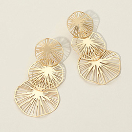 Metal Filigree Lotus Leaves Earrings
