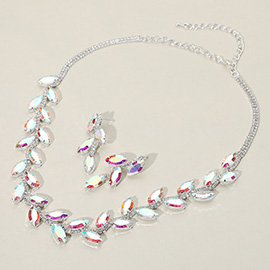 Marquise Stone Cluster Evening Necklace