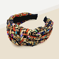 Embroidery Burnout Knot Headband
