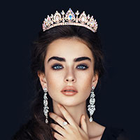 Teardrop Accented Marquise Stone Cluster Princess Tiara