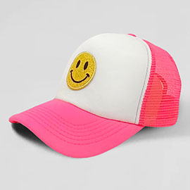 Smile Accented Mesh Back Baseball Cap