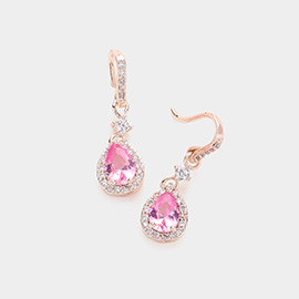 CZ Teardrop Dangle Evening Earrings