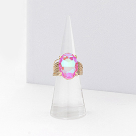 Oval Cut Stone Adjustable Ring