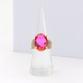 Oval Cut Stone Adjustable Ring