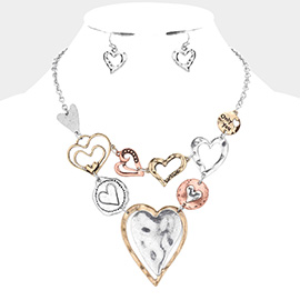 Metal Heart Link Necklace