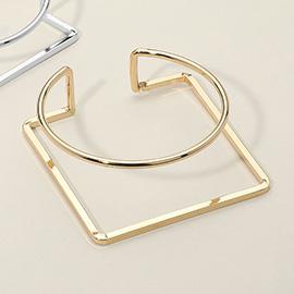 Geometric Open Metal Cuff Bracelet