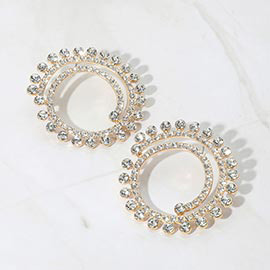 Stone Cluster Swirl Round Evening Earrings