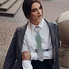 Bling Studded Statement Tie Necklace