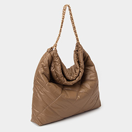 Padded Adjustable Metal Strap Shoulder Bag