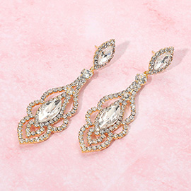Marquise Stone Dangle Evening Earrings